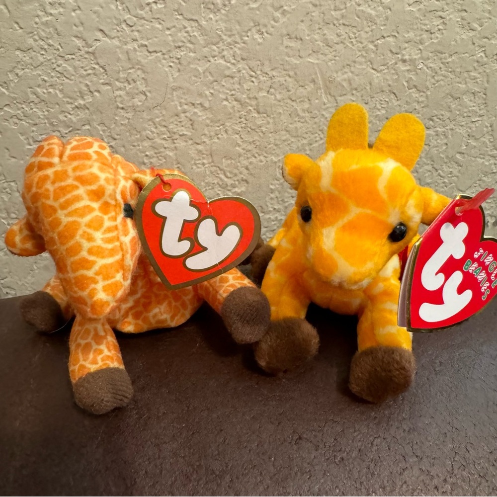 Vintage 2pc Ty Teenie Beanie Babies Twigs Giraffe